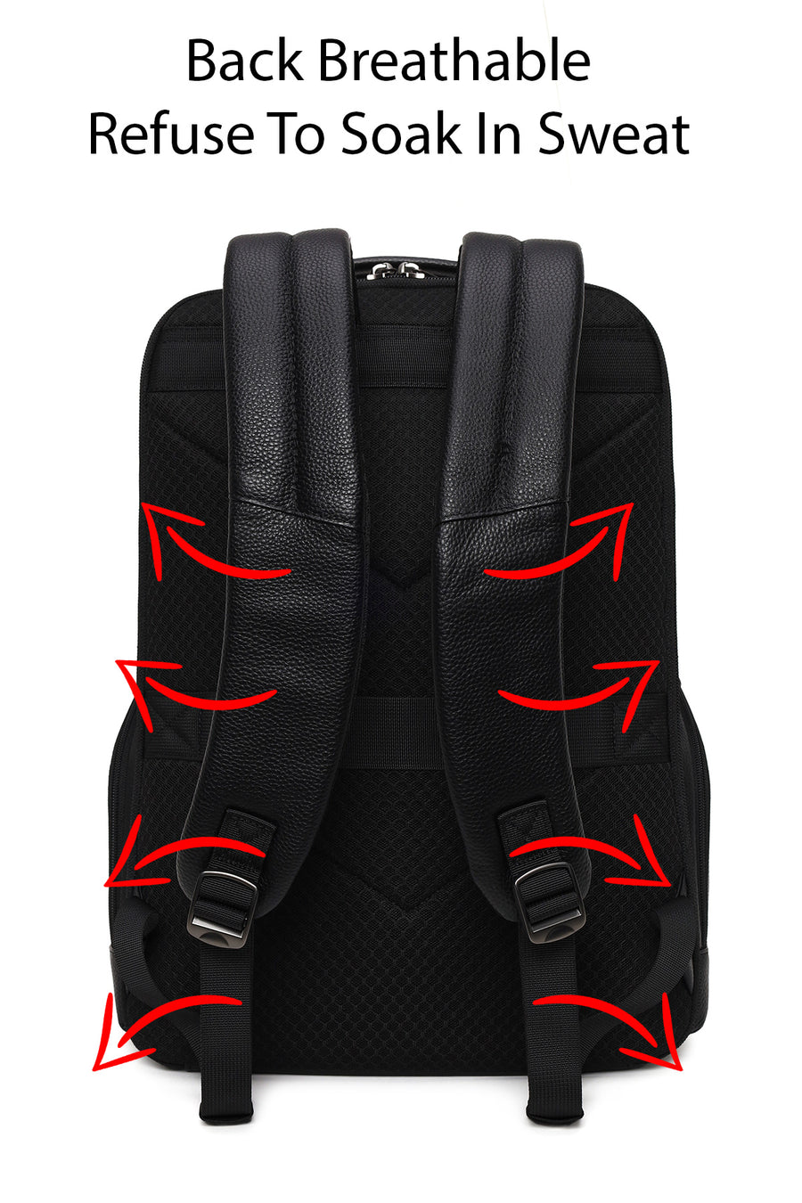 D-Pack Unisex Siyah Deri Sırt Çantası
