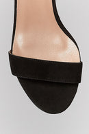 Suede Ankle Strap Women's Leather Heeled Sandals | Derimod