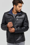 Hazard Men's Leather Jacket | Derimod