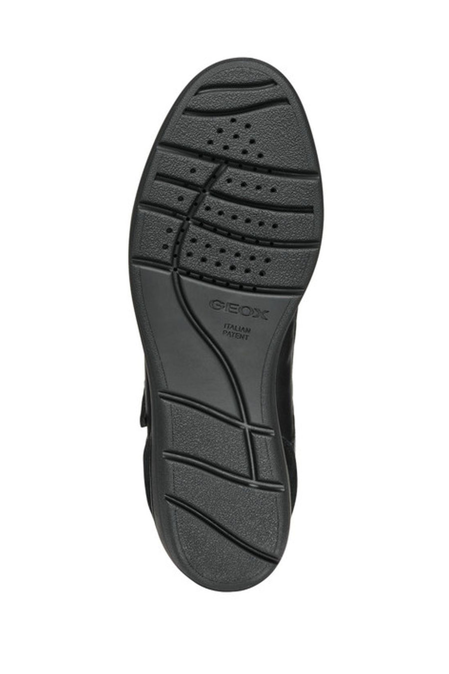 Geox Women's Black Wedge Heel Lace-Up Casual Sneakers