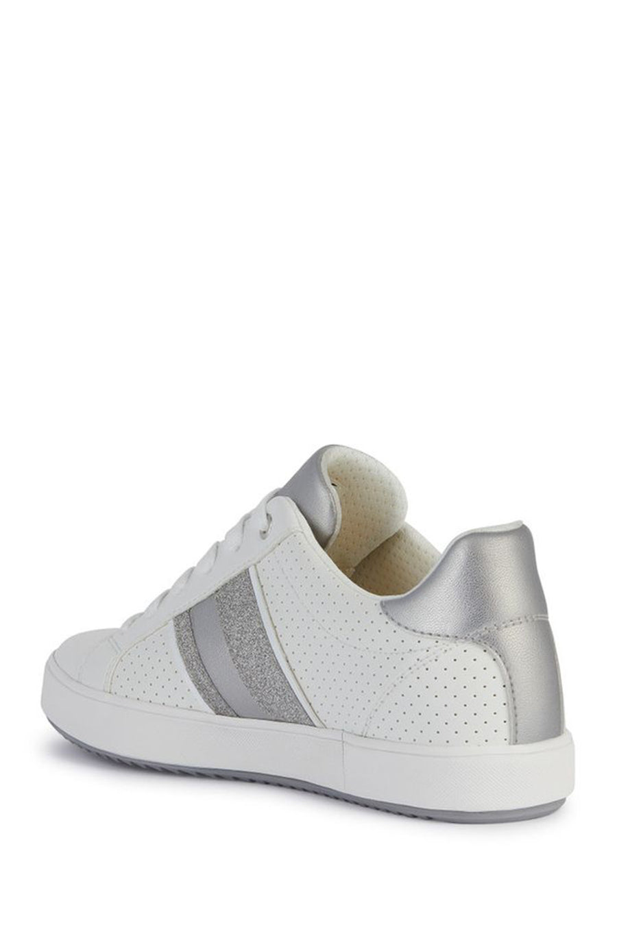 Geox Women's White Blomiee Lace-up Leather Sneaker