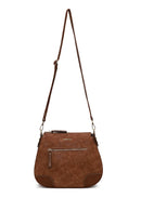 Woman Tobacco Long-Strap Nubuck Crossbody Bag | Derimod