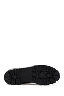 Women's Black Leather Zipper Classic Boots | Derimod