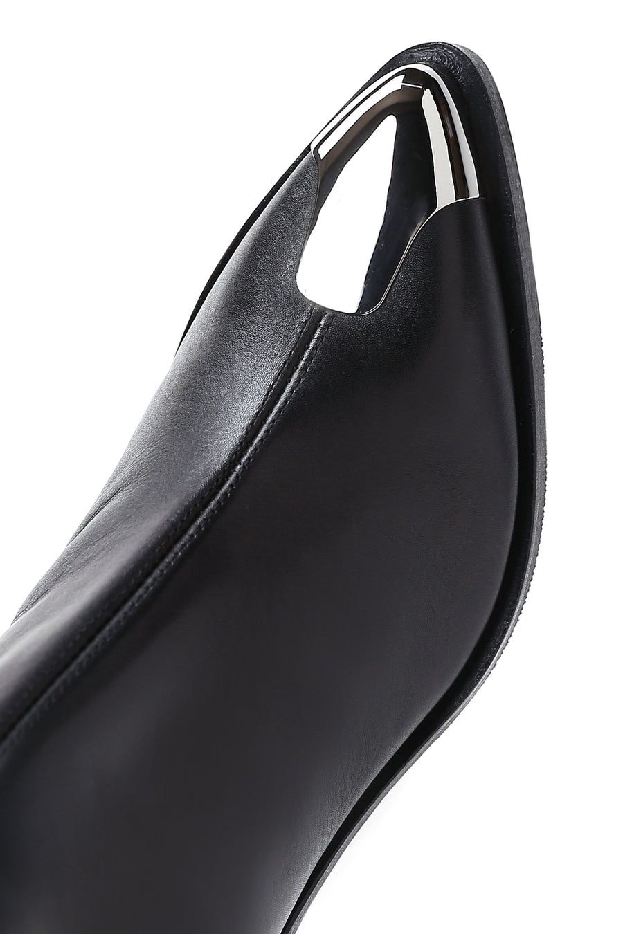 Women's Black Leather Heeled Classic Boots