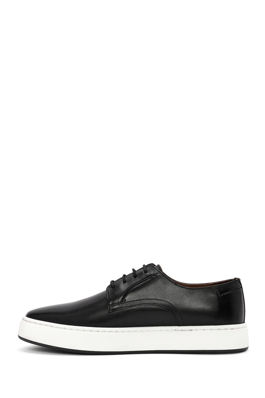 Men's Black Lace-up Leather Sneaker