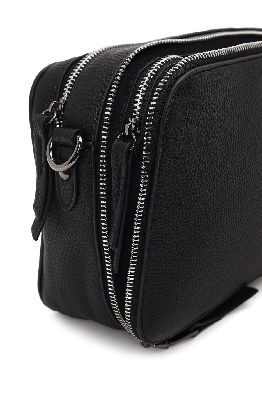 Woman Black Long-Strap Crossbody Bag