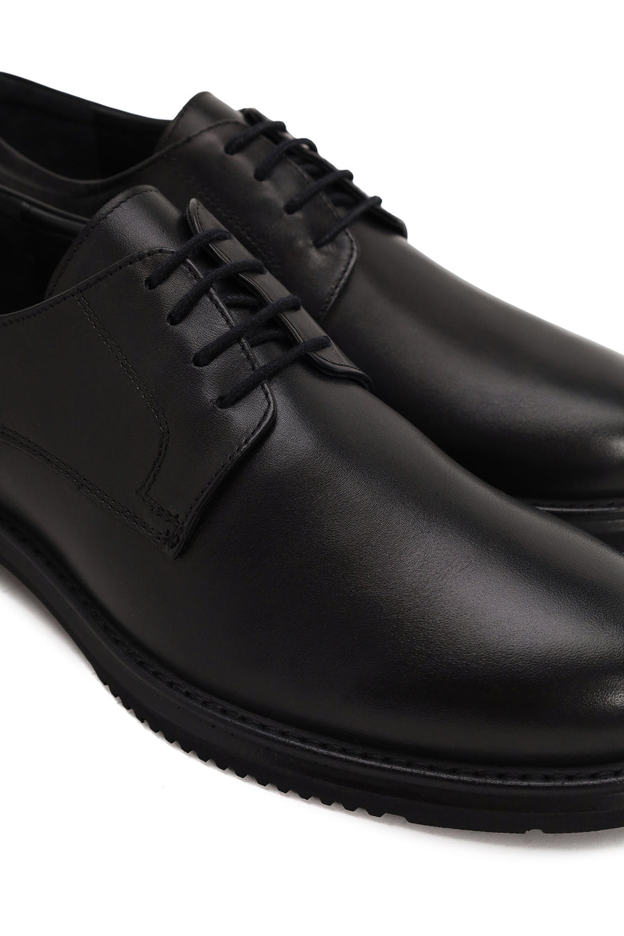 Male Black Lace-up Leather Casual Shoes