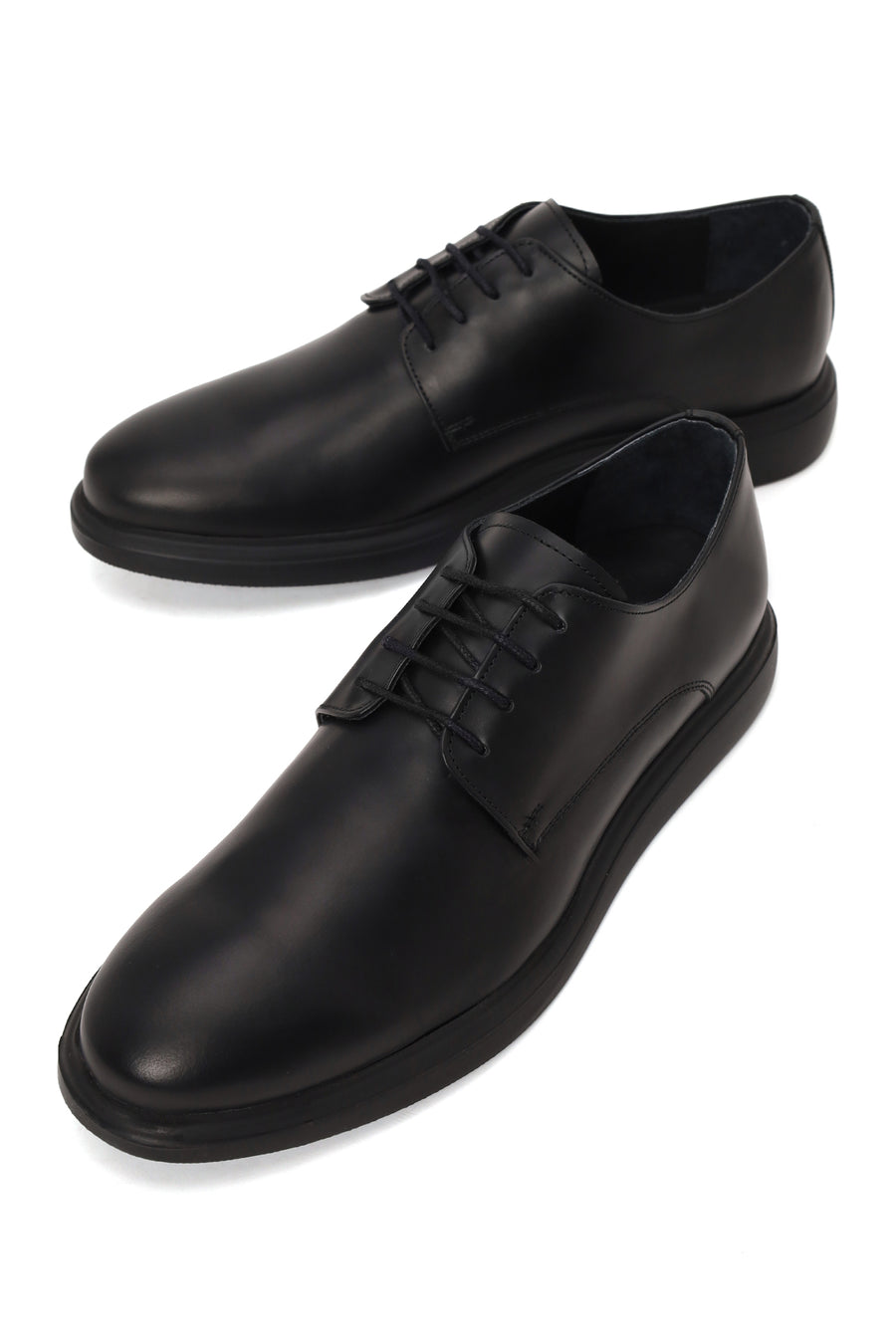 Male Black Lace-up Leather Casual Shoes