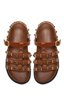 Woman Tan Embellished Sandals | Derimod