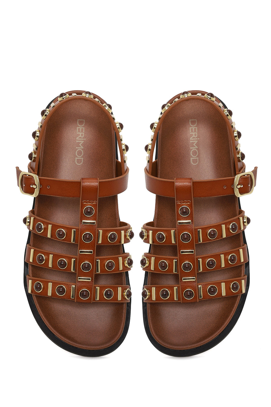 Woman Tan Embellished Sandals