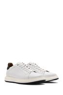 Men's White Lace-up Leather Sneaker | Derimod