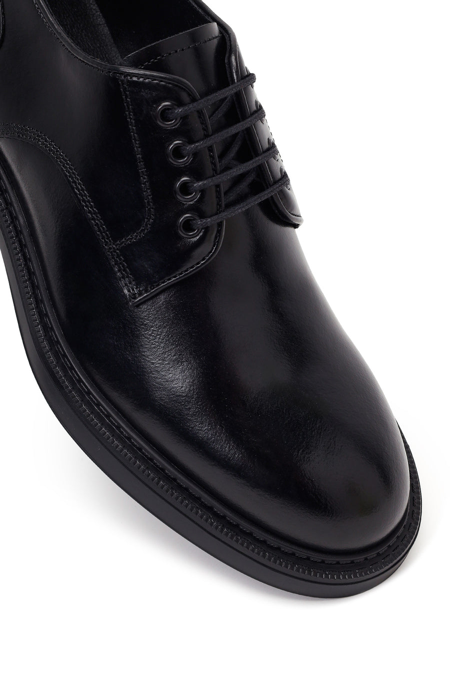 Male Black Lace-up Leather Casual Shoes
