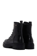Geox Women's Black Zippered Leather Boots | Derimod