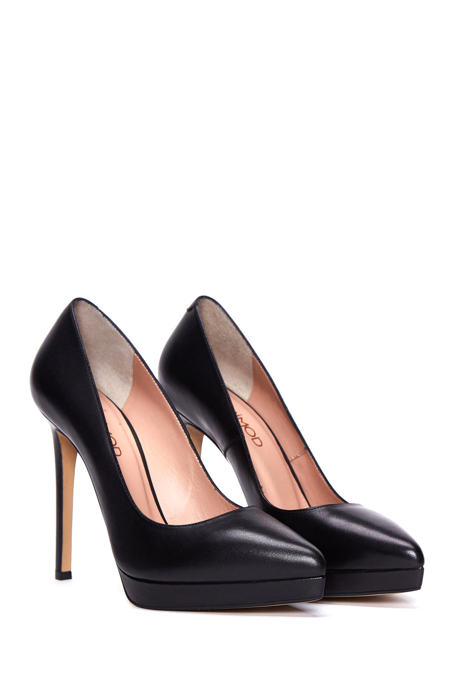 Kadın Siyah Yüksek Topuklu Deri Stiletto