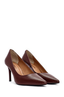 Women's Black Thin Heeled Leather Stiletto | Derimod
