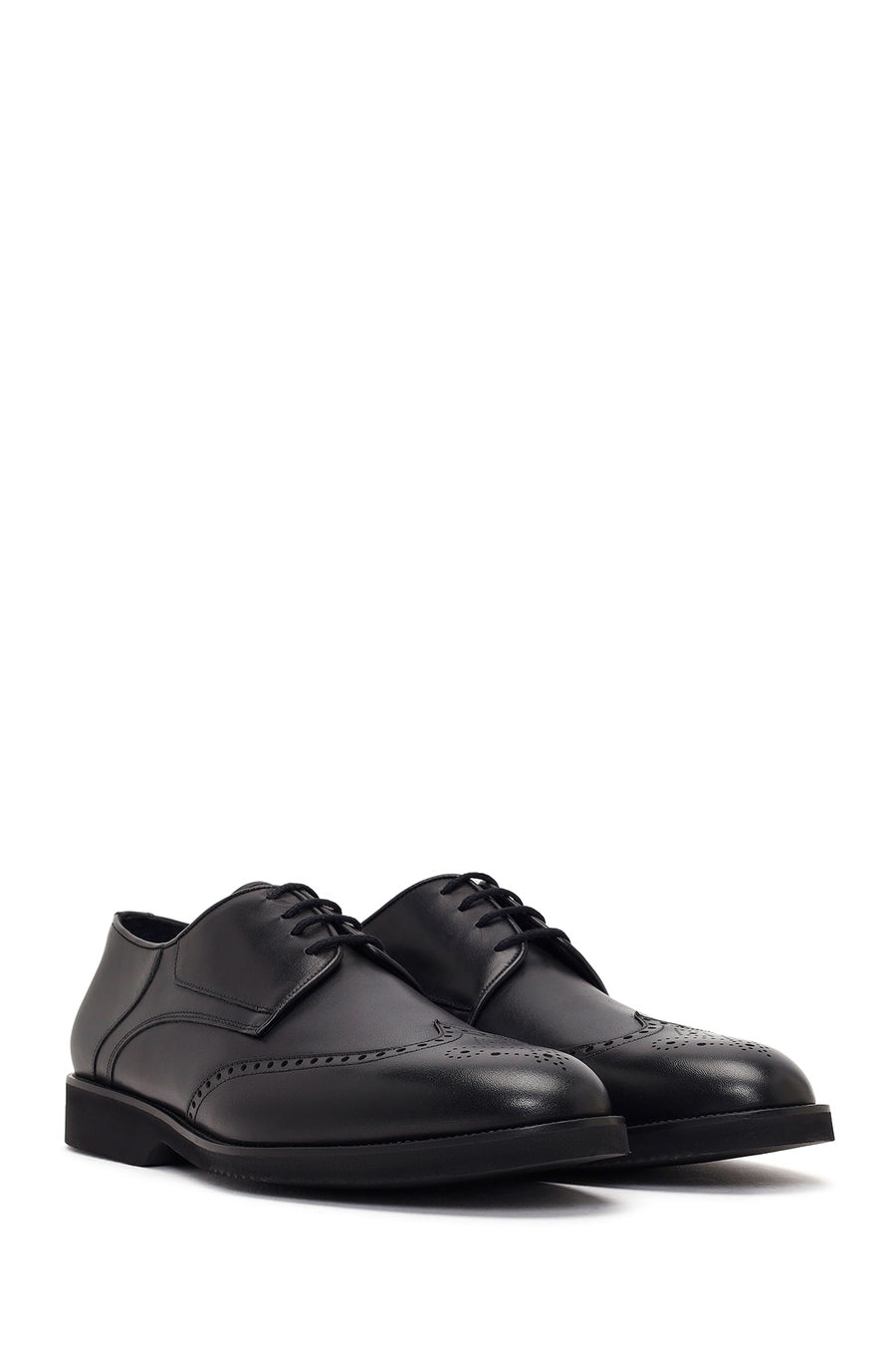 Men's Black Lace-up Leather Casual Shoes