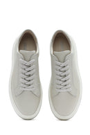 Men's White Thick Sole Lace Up Leather Sneaker | Derimod