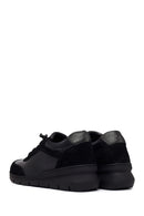 Woman Black Lace-Up Thick-Soled Leather Comfort Shoes | Derimod