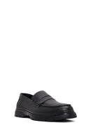 Men's Black Leather Loafer | Derimod