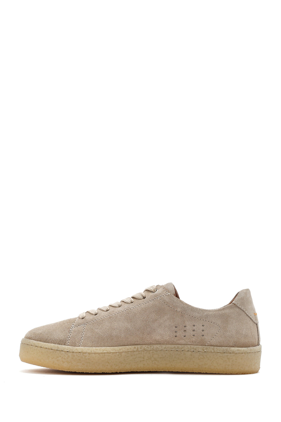 Erkek Bej Bağcıklı Süet Deri Sneaker