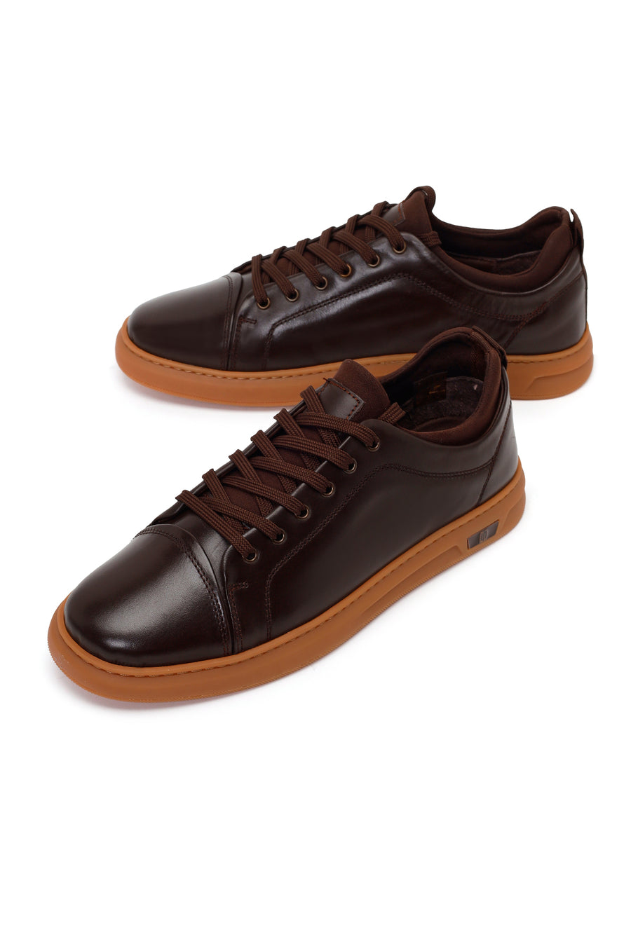 Male Brown Lace-up Leather Sneaker