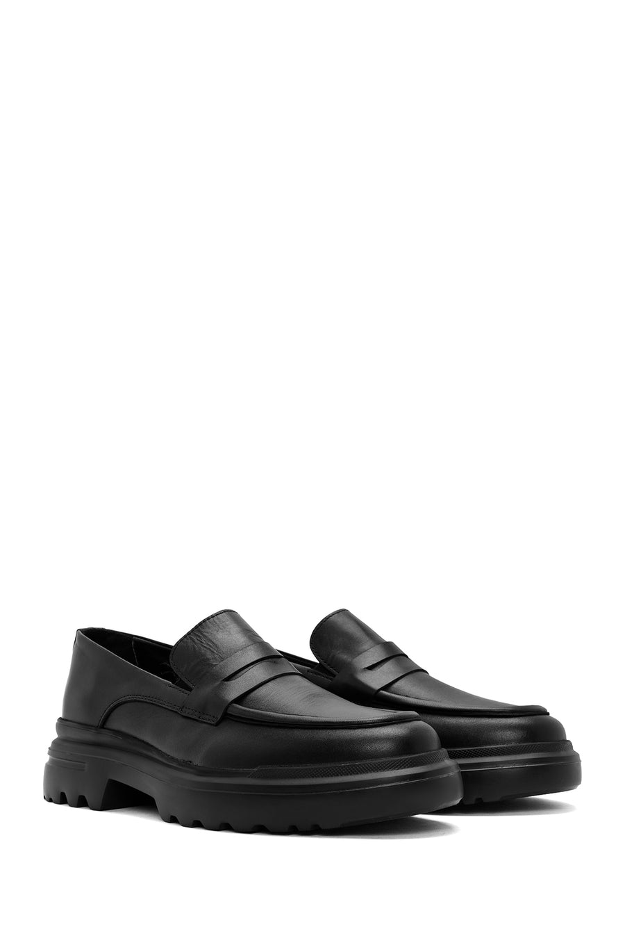 Men's Black Leather Casual Loafer