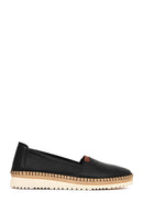 Women's Black Thick Soled Leather Comfort Shoes | Derimod