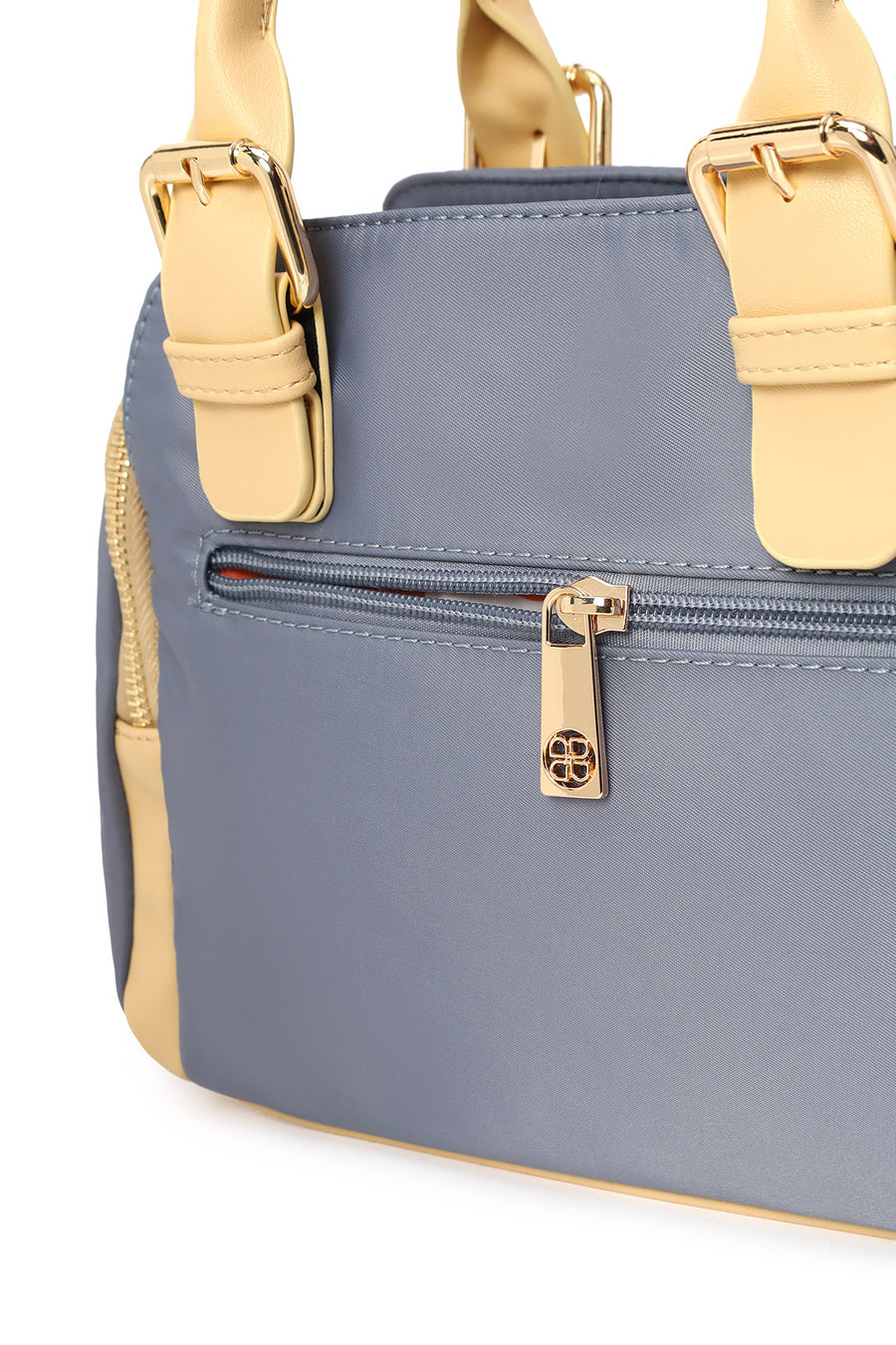 Woman Blue Long-Strap Fabric Shoulder Bag