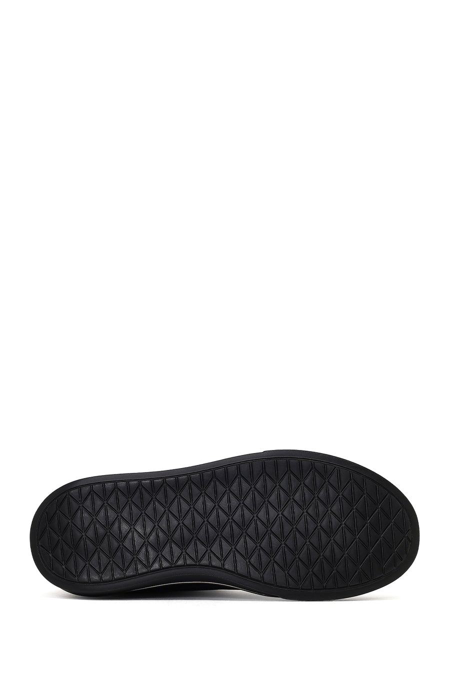 Men's Black Lace-Up Thick-Soled Leather Sneaker