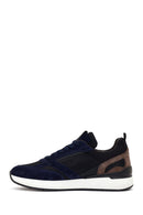 Male Navy Lace-up Leather Casual Sneaker | Derimod