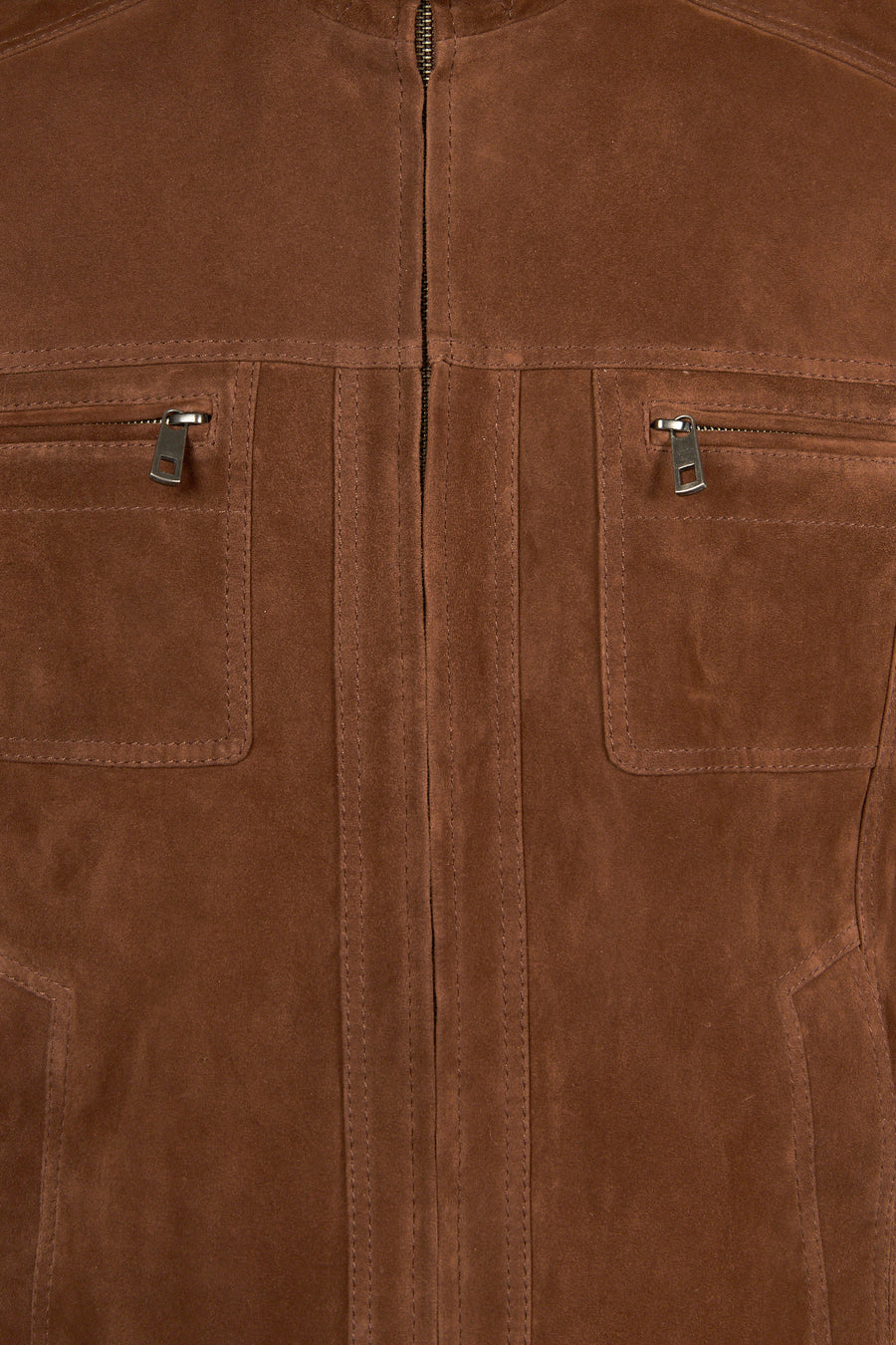 Wade Erkek Kahverengi Slim-Fit Süet Deri Ceket