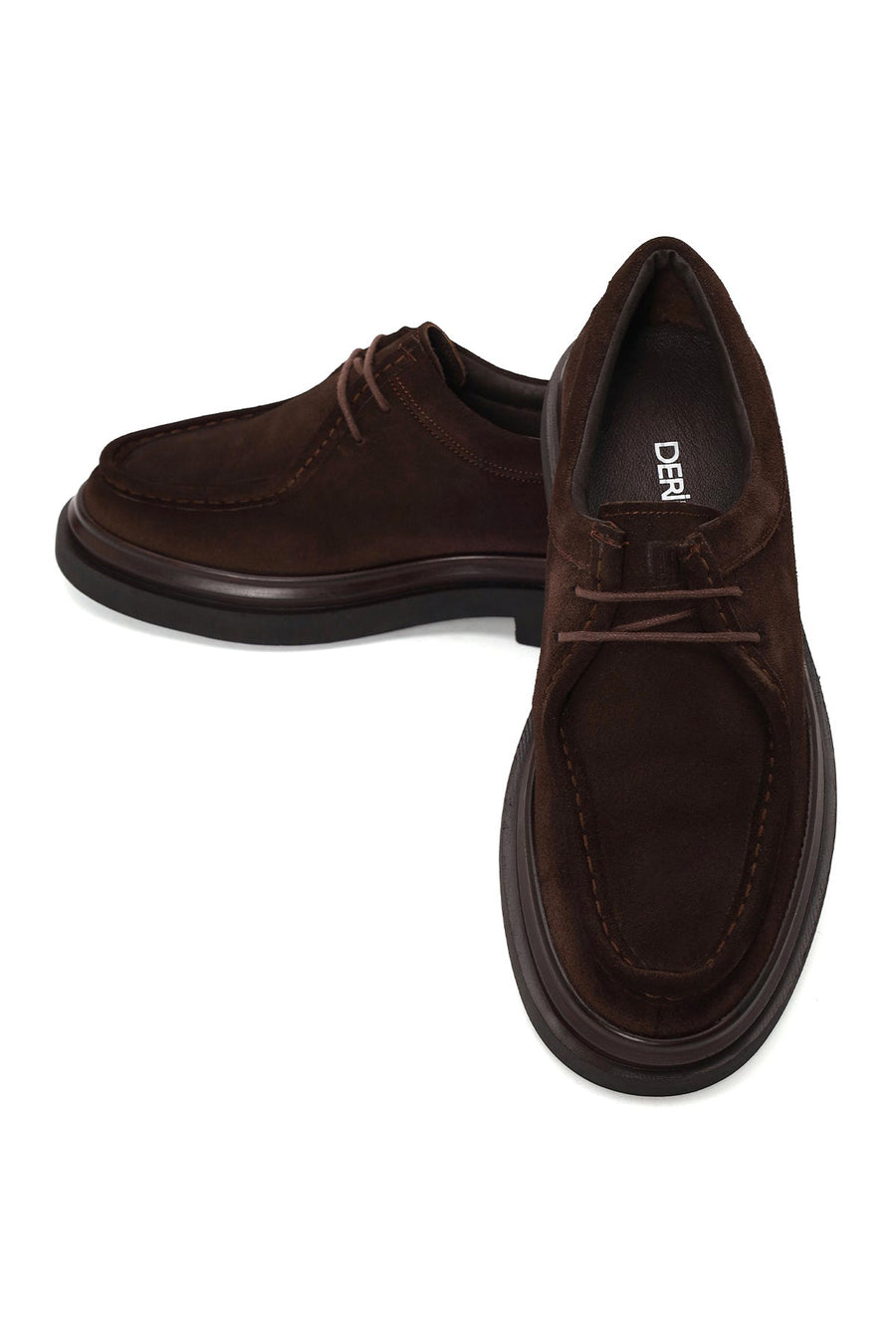Male Brown Lace-up Suede Casual Shoes