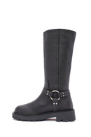 Harley Davidson Women's Black Myerson Leather Boots | Derimod