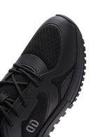 Derimod Zero Men's Black Lace Up Fabric Sneaker | Derimod