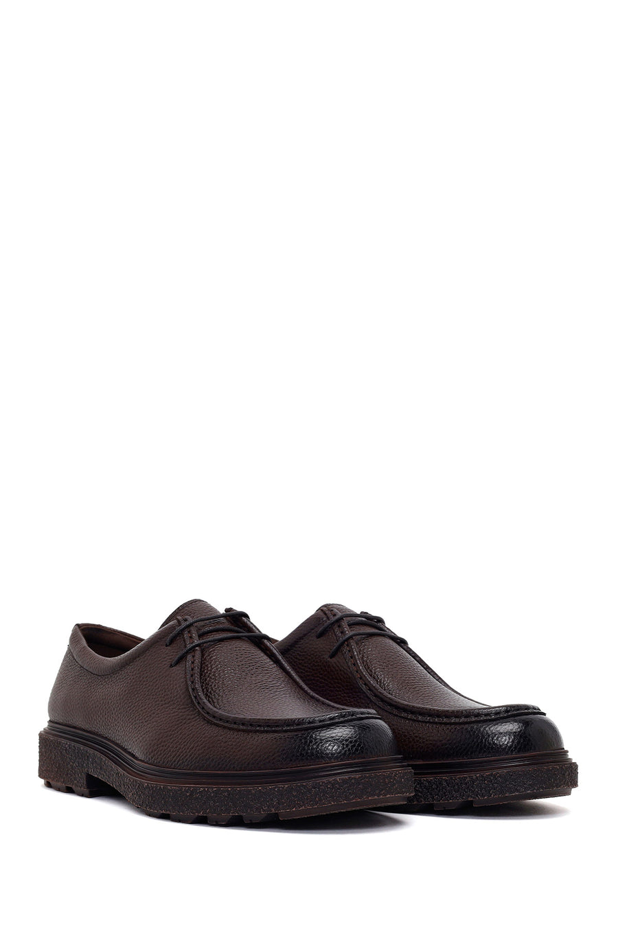 Male Brown Lace-up Leather Casual Shoes