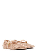 Women's Beige Buckled Jelly Ballerinas | Derimod
