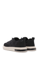 Erkek Siyah Bağcıklı Desenli Kumaş Sneaker | Derimod