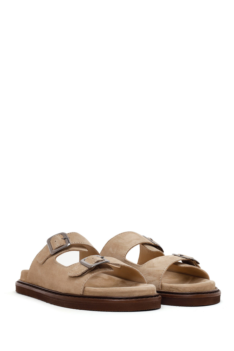 Male Beige Strappy Suede Slipper
