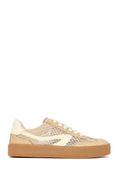 Women's Mink Lace-Up Fabric Sneaker | Derimod