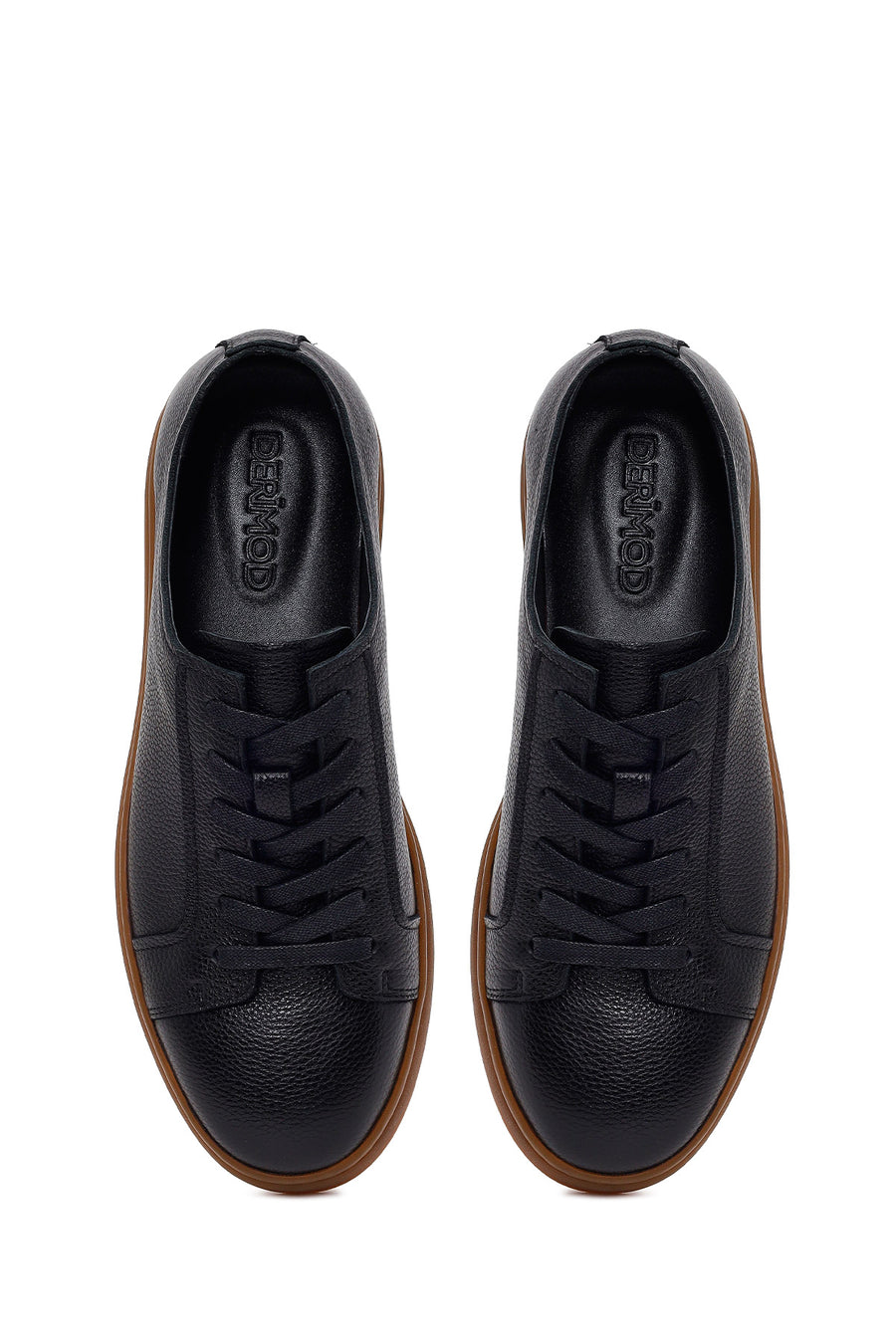 Male Black Lace-Up Leather Sneaker
