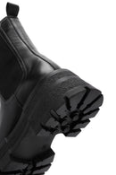 Women's Black Thick Soled Leather Chelsea Boots | Derimod