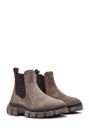 Men's Beige Suede Leather Chelsea Boots | Derimod