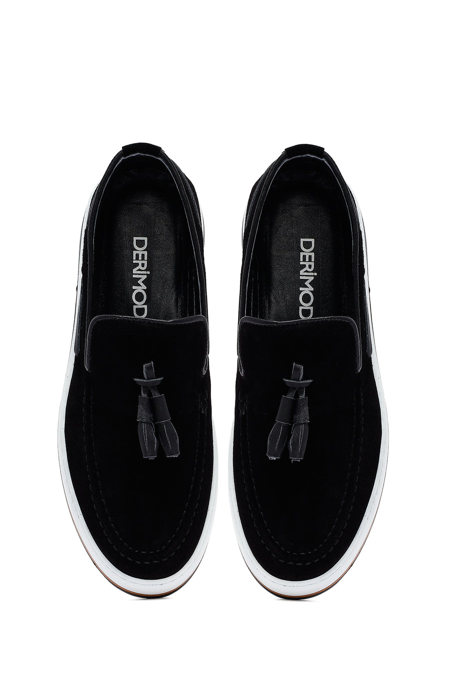 
Men's Black Suede Leather Tassel Casual Loafer
