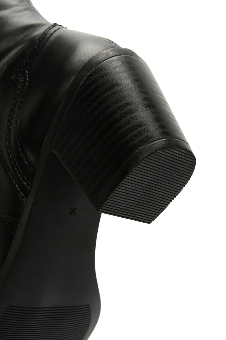 Women's Black Leather Cowboy Boots