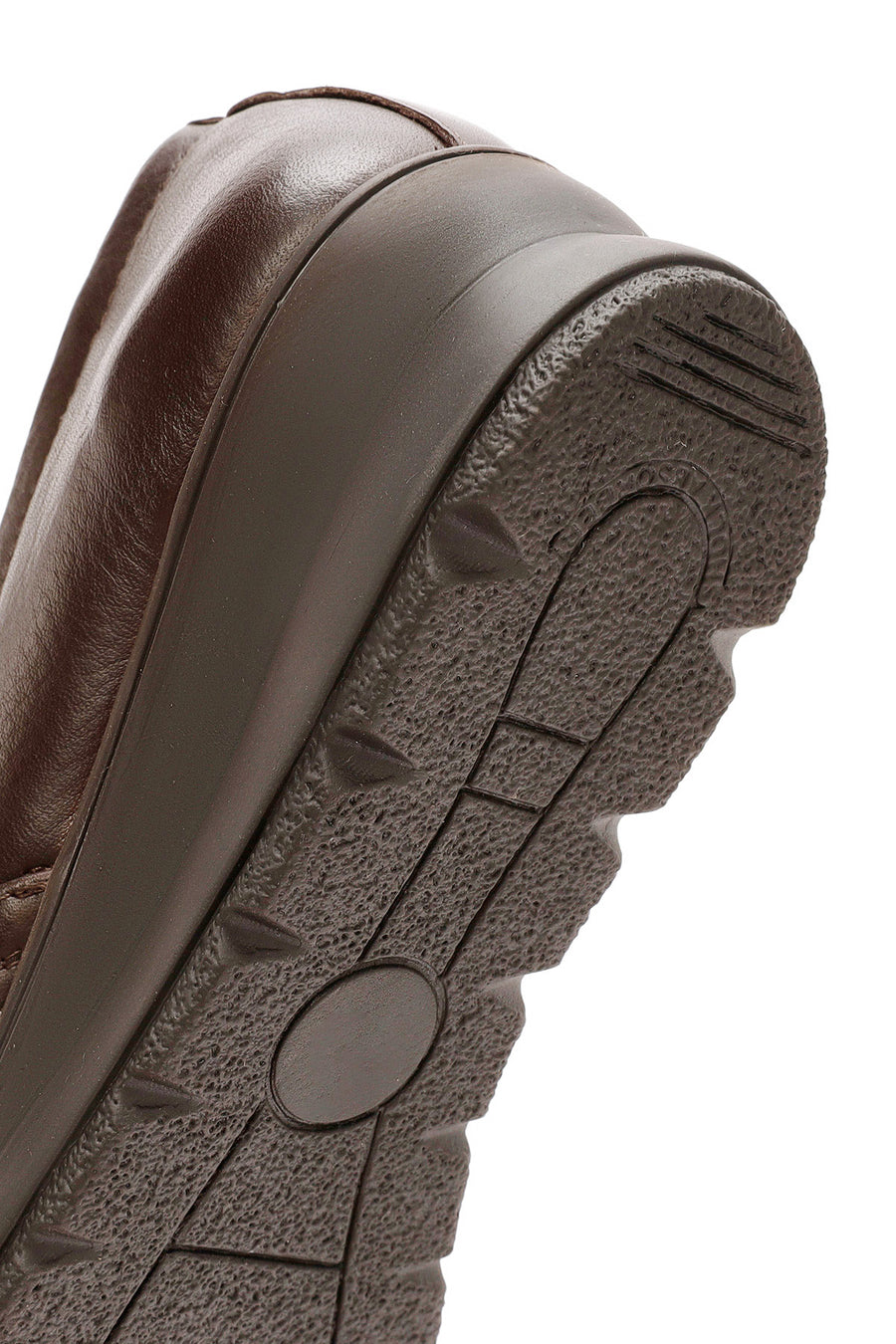 Kadın Kahverengi Dolgu Topuklu Deri Comfort Loafer