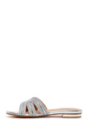 Woman Silver Slipper with Stones | Derimod