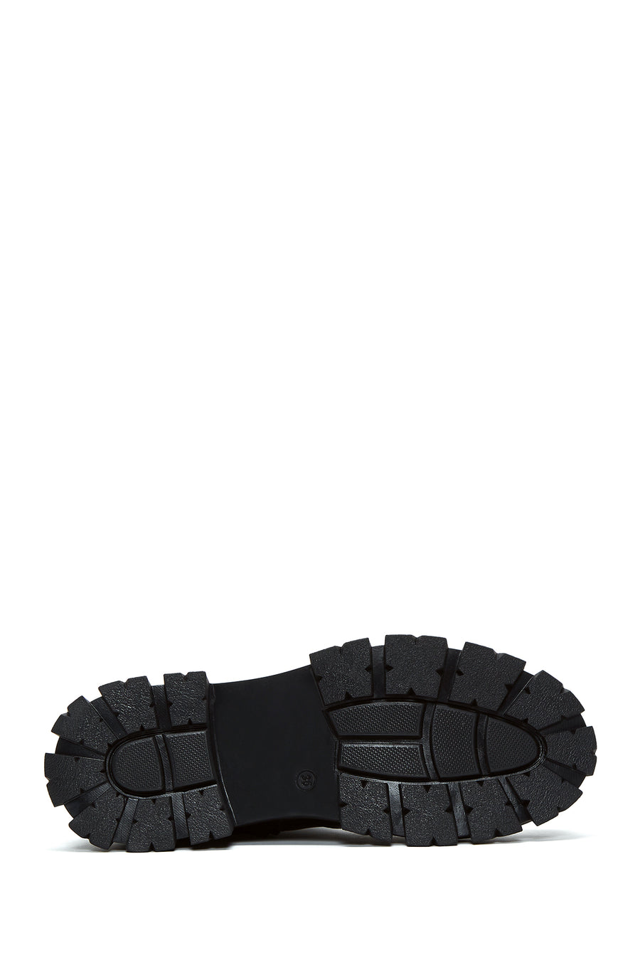 Women's Black Zippered Thick-Sole Leather Boots