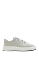 Men's White Thick Sole Lace Up Leather Sneaker | Derimod