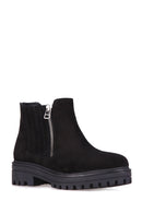 Zippered Women's Suede Boots | Derimod