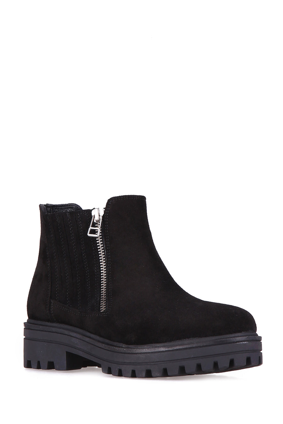 Zippered Women's Suede Boots